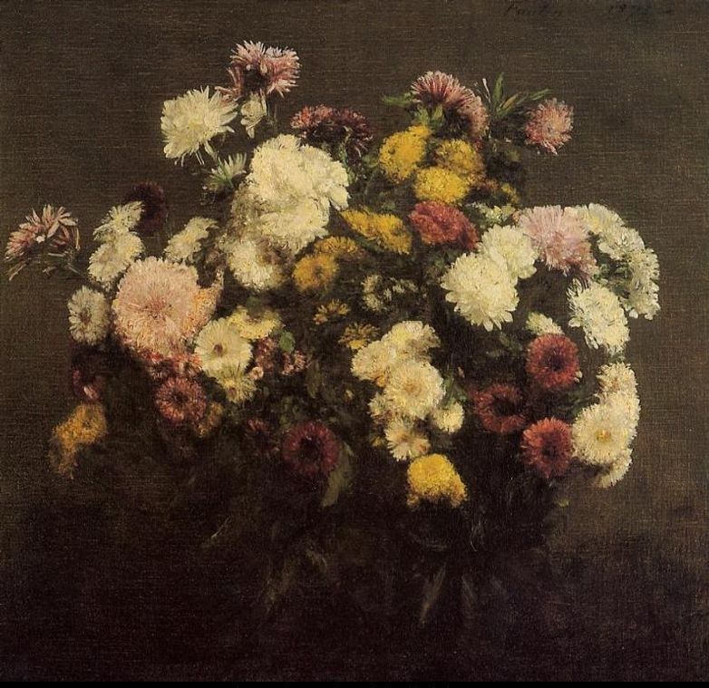 Henri Fantin-Latour Large Bouquet of Crysanthemums